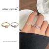Lan Zhi Gold-Plated Pink Zircon Overlap Ring - High-End Luxury Women's Jewelry