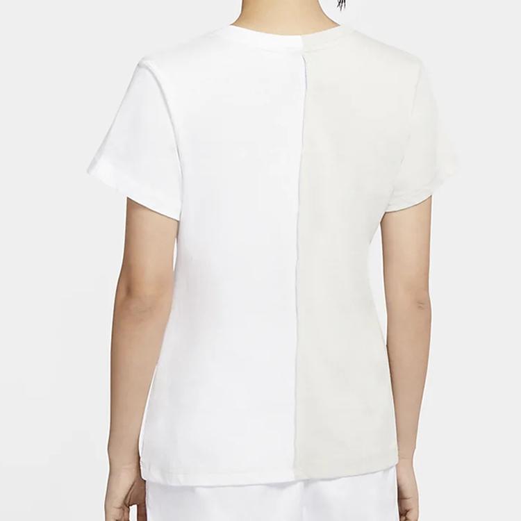 Nike T Shirts Women's White Crew Neck Moderate Straight Fit CU5808-072