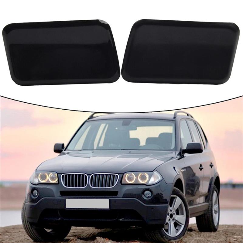 L10A 1 Pair Headlight Washer Nozzle Cover Caps Replacement For BMW X3 E83 61673416176 61673416175