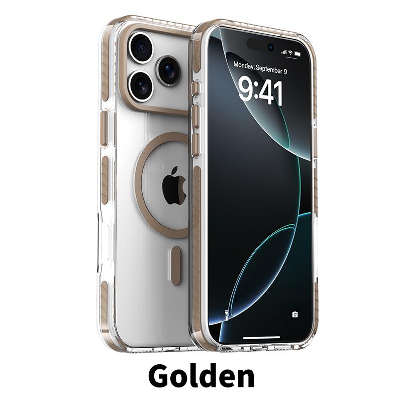 Роскошный Магнитный Цветной Чехол-Бампер для iPhone 17 Air 16 Pro Max 15 14 Plus 13 12 Для Magsafe Беспроводной Зарядки Ударопрочный Чехол