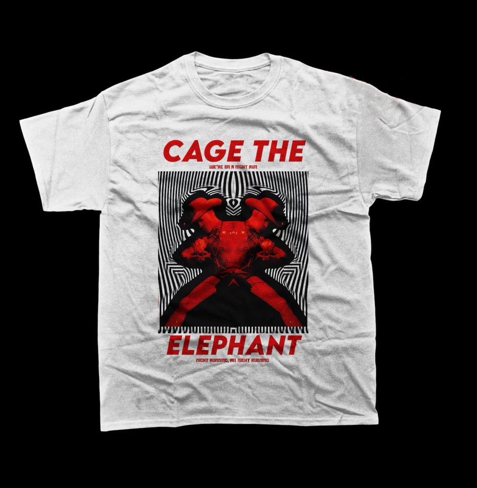 Cage The Elephant Band Cotton White T-Shirt Cotton All Size Unisex T-Shirt