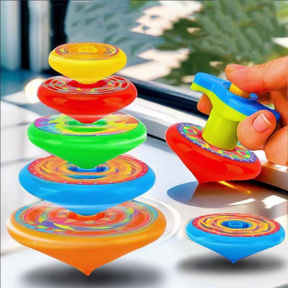 Rotating Toy Stacked Spinning Top Gyro Folding Launcher Gyroscope Set Boys Gift