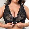 Бюстгальтер большого размера с передней застежкой, без косточек, кружевной, дышащий, удобное нижнее белье, бюстгальтер-майка