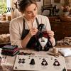 Pre-cut Fabric Patchwork Kit Halloween Gnome Kit, Witch Pumpkin Doll DIY Sewing with Pre-Cut Immersive Experience Buttons Needle Thread, Cute