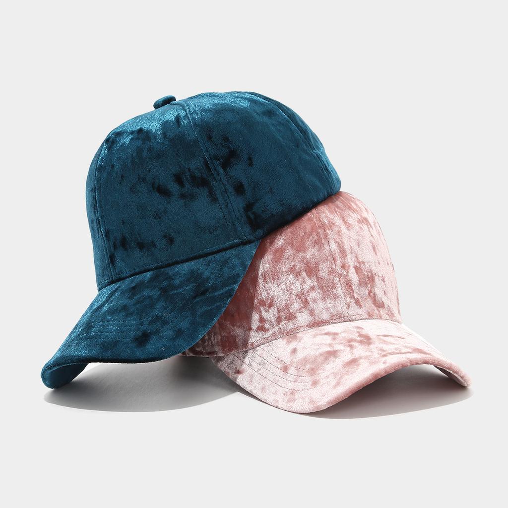 European and American Velvet Solid Visor Cap - Unisex Winter Fashion Casual Curved Brim Sun Hat, Couples' Vintage Baseball Cap