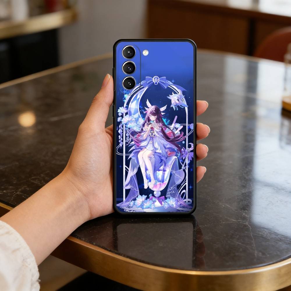Чехол для телефона G-Genshin columbina Для Samsung S25,24,23,22,30,21,10,9,Ultra,Plus,Lite,FE,4,5 G Мягкий Черный Чехол