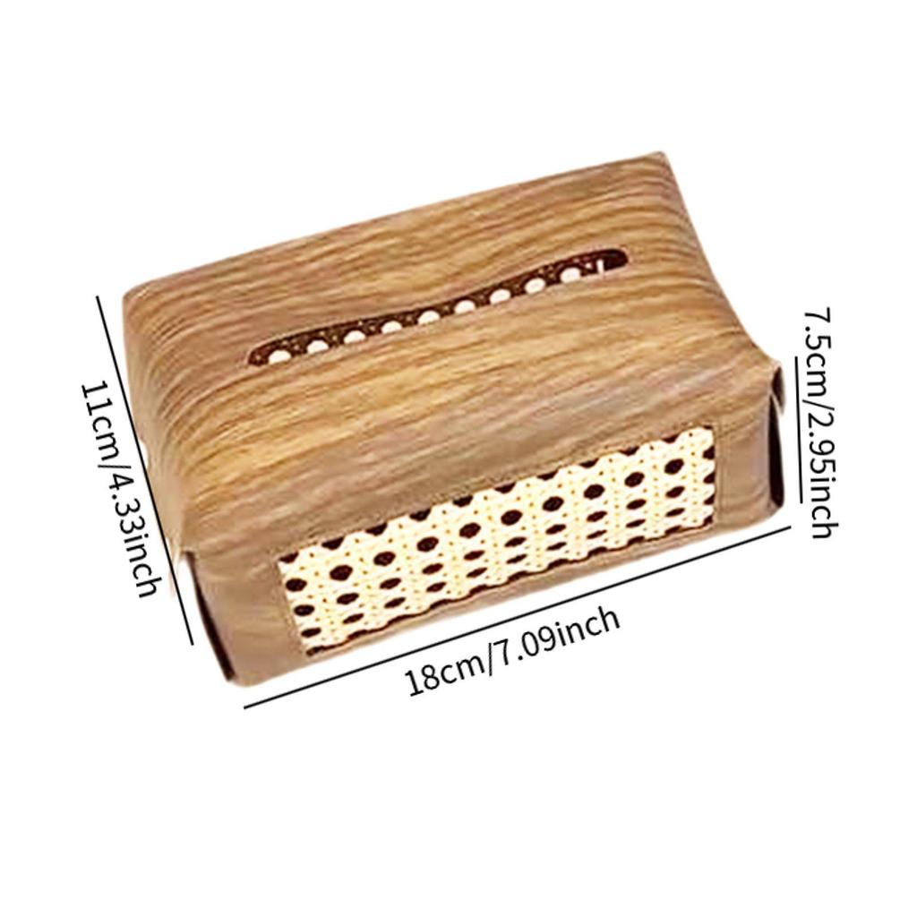 PU Leather Tissue Box Holder Napkin Organizer Rectangular Tissue Box Cover for Bedside Restaurant Bathroom Car Vanity Countertop