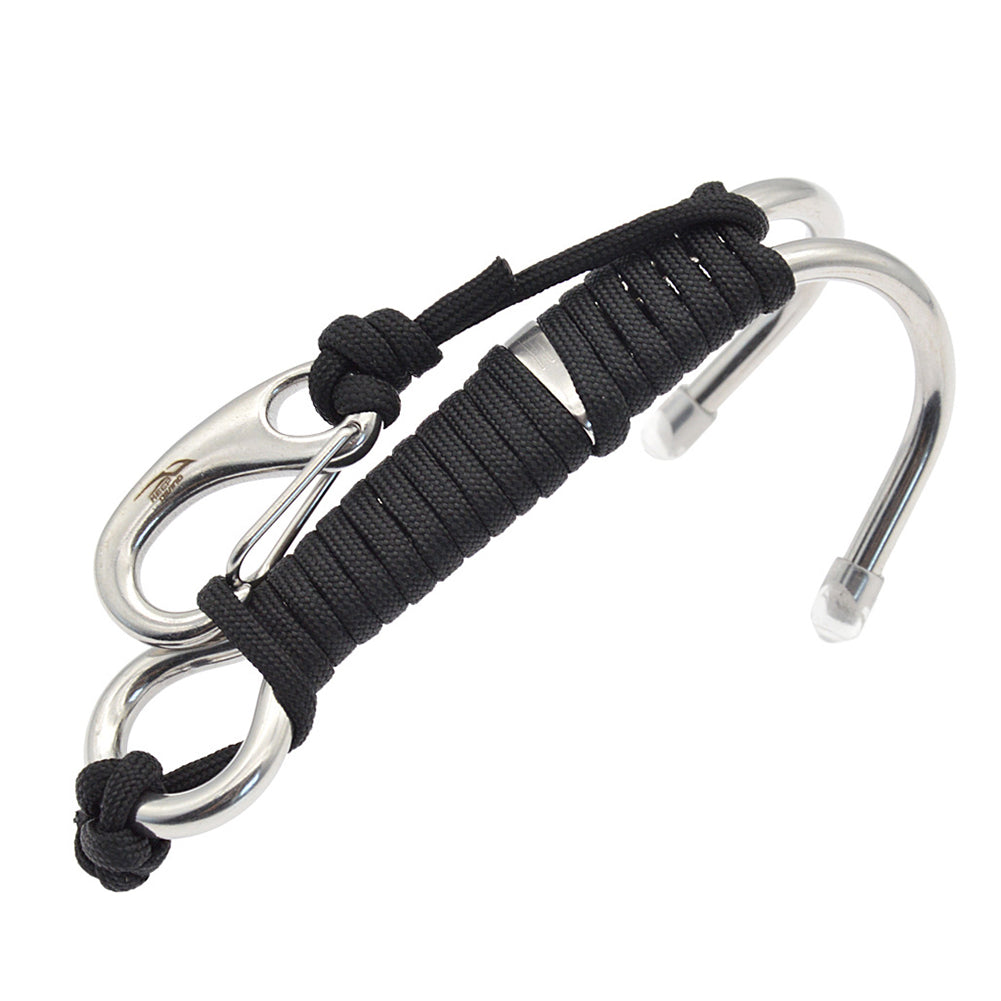 1Pc Double Head Stainless Steel Dive Reef Hook with Spiral Coil Spring Cord Safety Diving Accessory 8 Colors