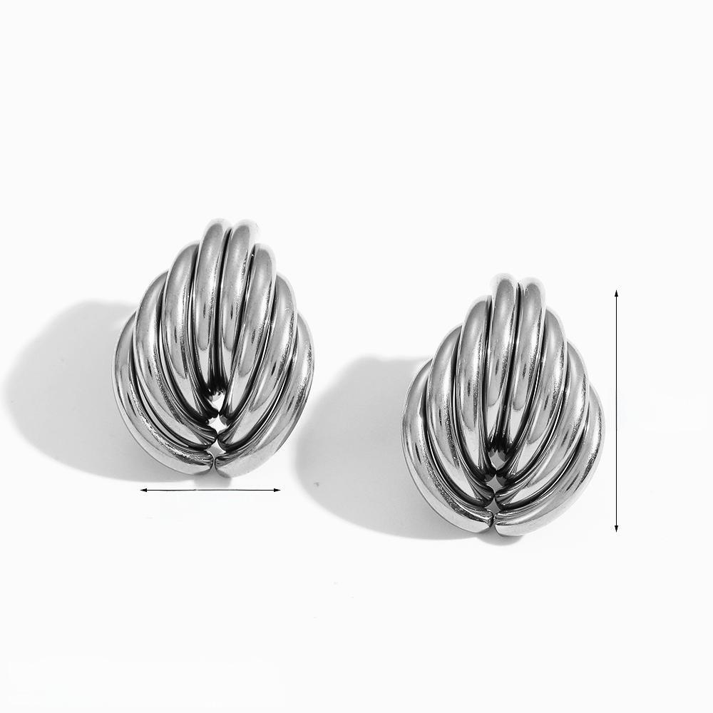 Geometric Stainless Steel Earrings For Women With Pvd Finish For Trendy Fashion