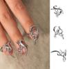 3 Pcs/Set Punk Exaggerate Irregular Opening Daily Fingertip Protective Nail Rings Sets for Women Jewelry