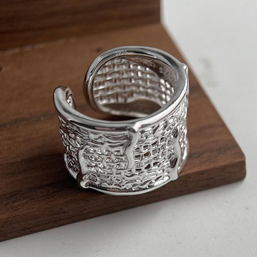 Xiaomi 925 Sterling Silver Rings for Women Couple Minimalist Handmade Simple Wide Flower Ring Set Party Jewelry Gift Prevent Allergy