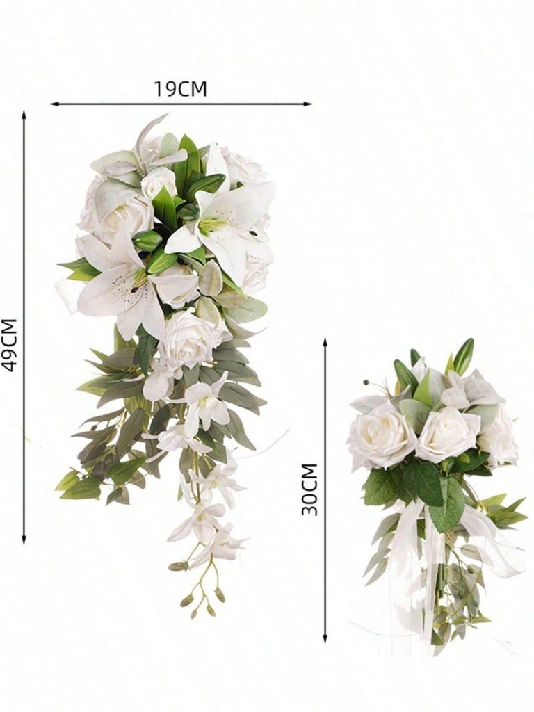 Букет невесты Каскадные свадебные букеты для невесты Искусственные свадебные букеты для свадебной церемонии и годовщины Декор на День святого Валентина