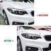 Front Headlight Eyebrows Lamp Trim For BMW 2 Series F22 F23 M Sport 2014-21 BLK