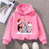 Autumn Winter Cartoon Character Children's Hoodie Christmas Theme Cat Girl Printed Comfortable Warm Girl Hoodie