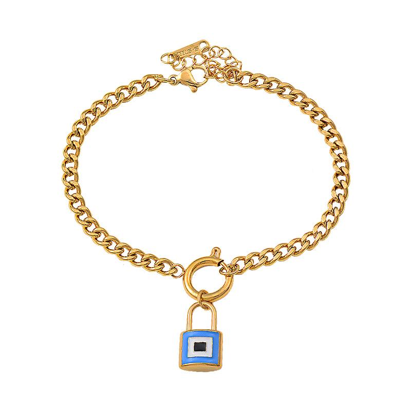 Браслет из титана и титановой стали с капающим процессом, голубые глаза, не выцветают, цветные украшения