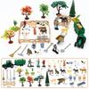 42Pcs Farm Animal Toy Set Plastic Farm Animal Figurines Tractor Fence Toy Farm Playset Educational Learning Toy Gift
