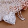 Hot Zinc Alloy Sterling Zinc Alloy Photo Frame Pendant Necklace 18/20/22/24 Inch Snake Chain For Woman Charm Wedding Fashion Zircon