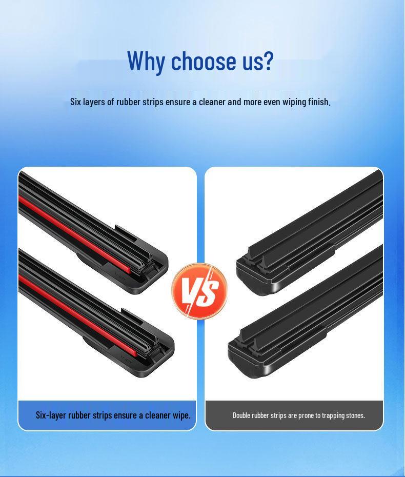 Silent Frameless Wiper Blade for Foton Aoling CTX Light Trucks, Six-Layer Rubber Strip