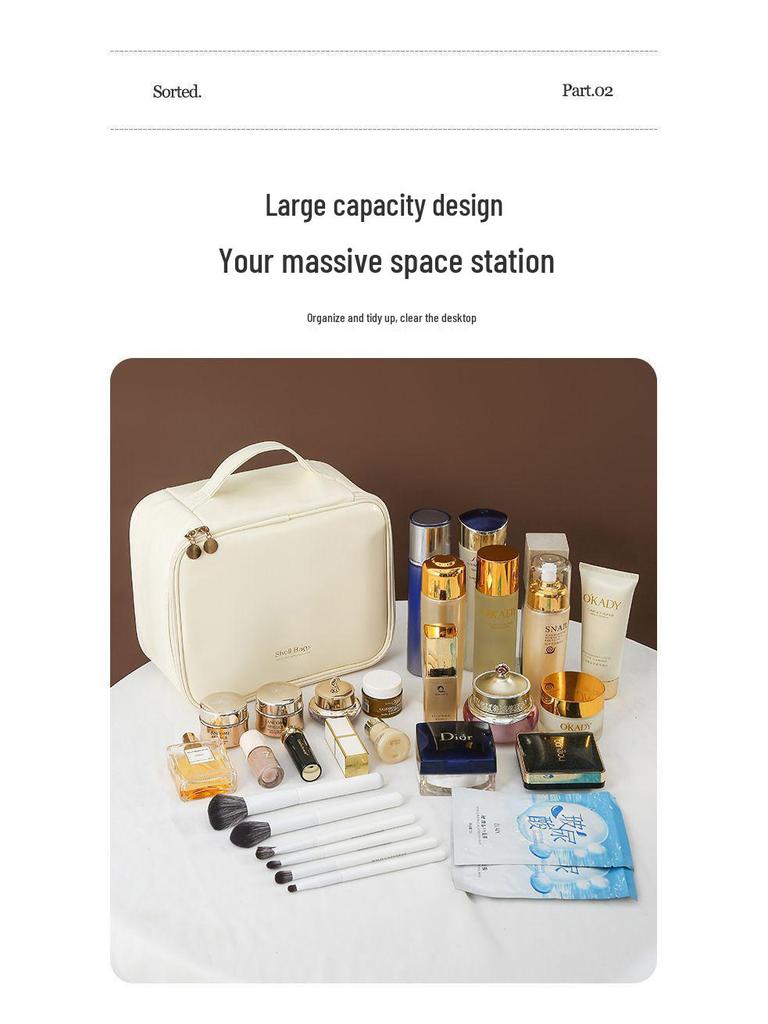Large Capacity Portable Travel Makeup and Toiletries Bag for Students