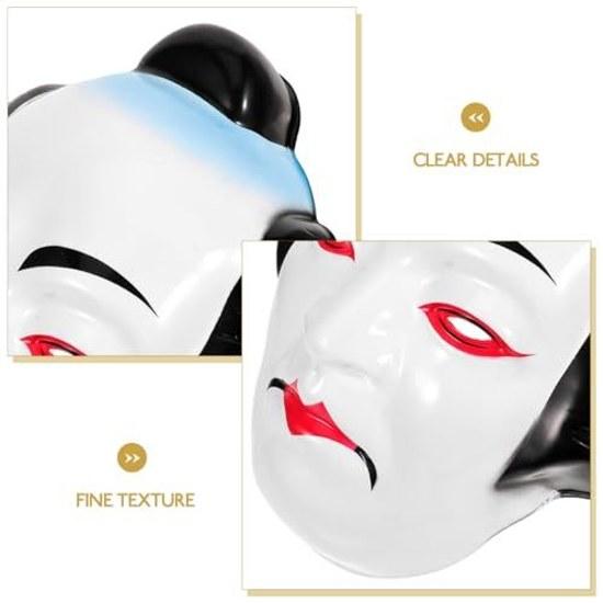 Toyvian Japanese-style mask samurai Okame Kabuki Japanese entertainer costume traditional cosplay festival Halloween school cultural party