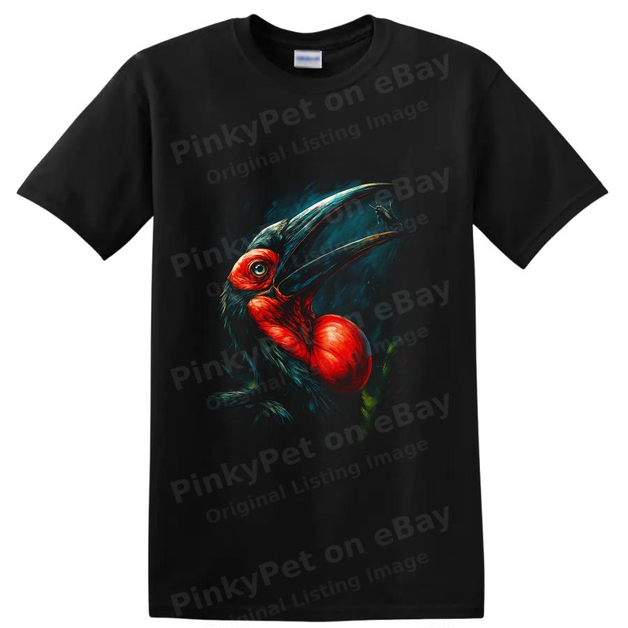Hornbill Bird T Shirt Colorful Tropical Wildlife Art Graphic Nature Lover Tee