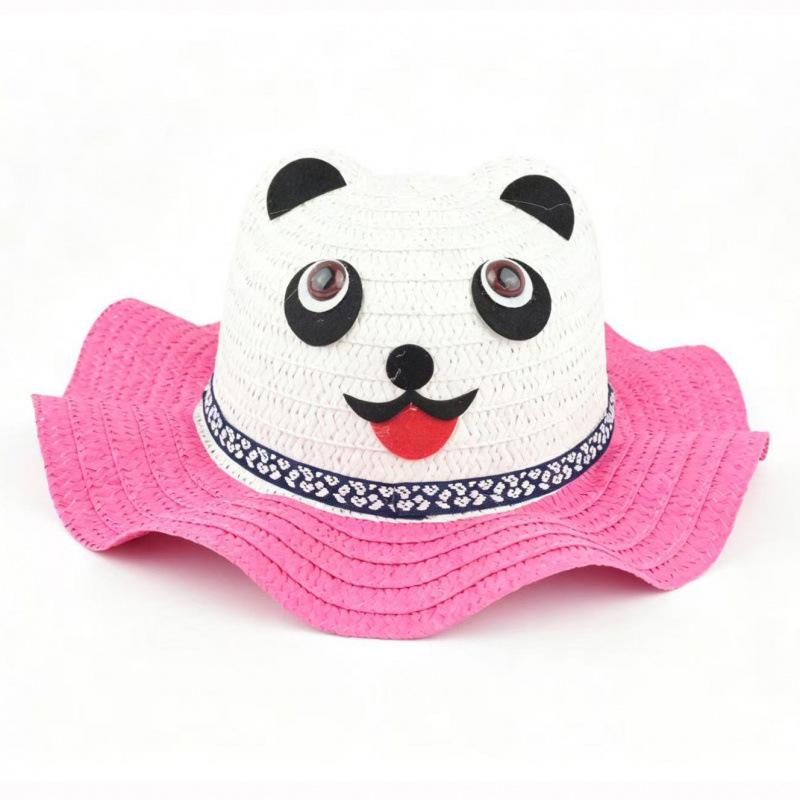 Children's straw hat summer shade outdoor outing hat cute girl hat wave fashion tide beach hat