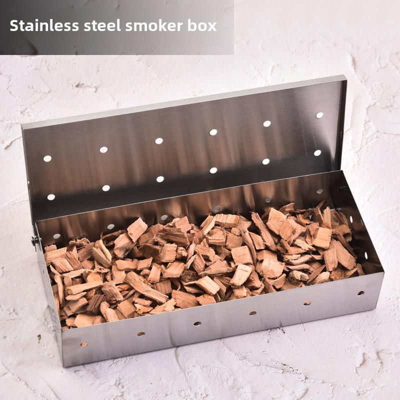 Stainless Steel BBQ Smoker Box for Outdoor Grilling and Smoked Meat
