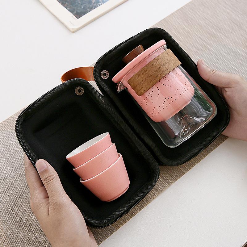 Portable travel tea set Outdoor travel camping equipment Kuaike cup Teacup company event printing