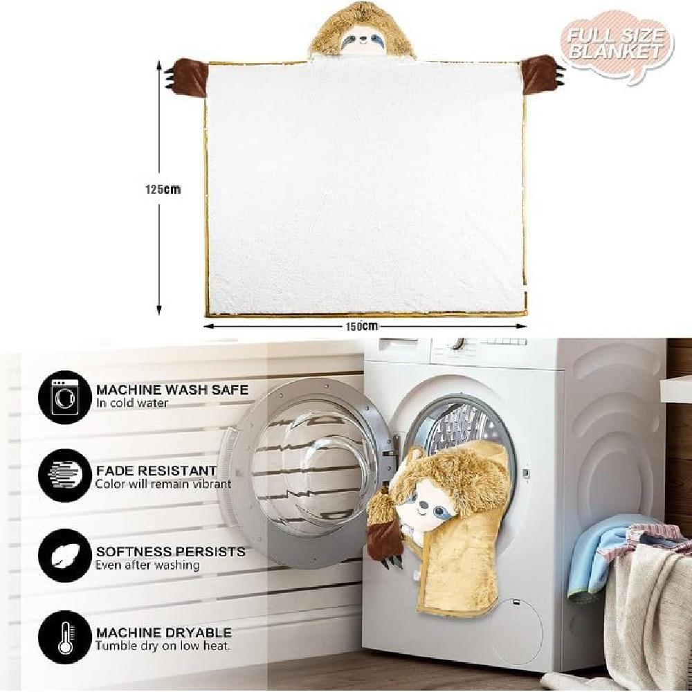 Одеяло с ленивцем, Мягкое одеяло с рукавами, Женщины, Портативное одеяло, Одеяло для дивана, Ленивец, Узоры с милыми животными, Фланель, Подарки для женщин