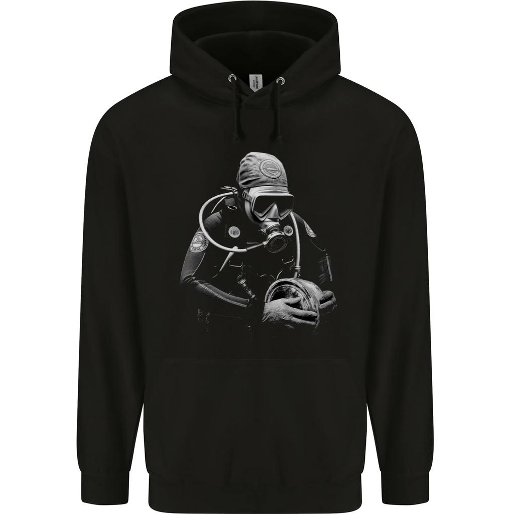 Monochrome Scuba Diving Working Diver Childrens Kids Hoodie