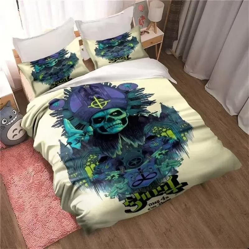 Comforter Rock Band Ghost Pattern Bedding Set For Bedroom Soft Modern S Comefortable Kids And