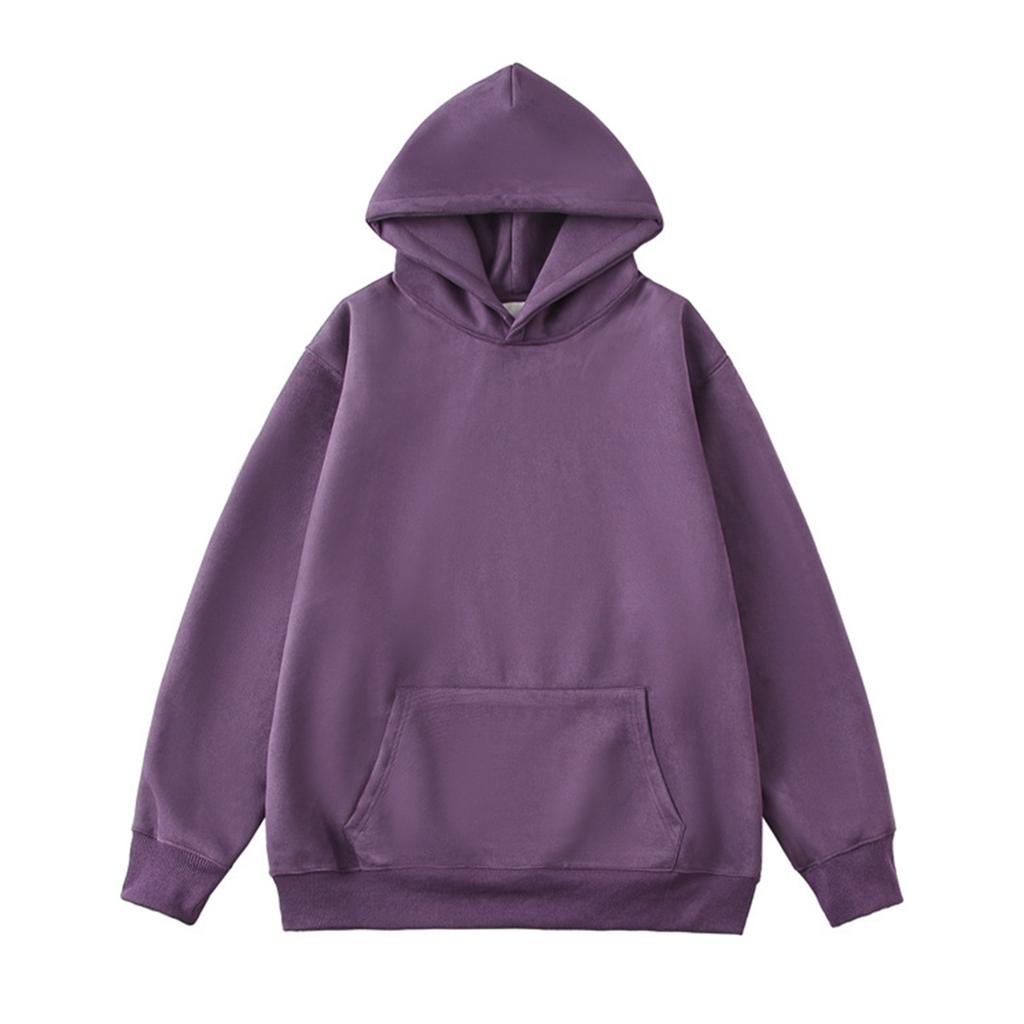 Осенний мужской замшевый гладкий свитер с капюшоном, новый большой базовый размер