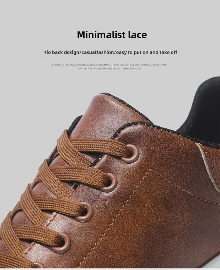 Мужские кроссовки из дышащей кожи на весну и осень — корейский стиль, удобная, легкая, универсальная повседневная обувь