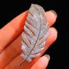 Luxury White Feather Brooch for Women Botanical Brooch Party Safety Pin Mother's Day Gift