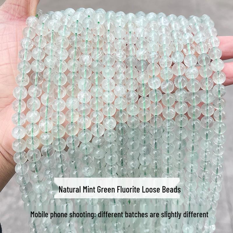 Jingde Jewelry Браслет из натурального зеленого флюорита с круглыми бусинами - Полуфабрикат, отдельные бусины для DIY ювелирных аксессуаров