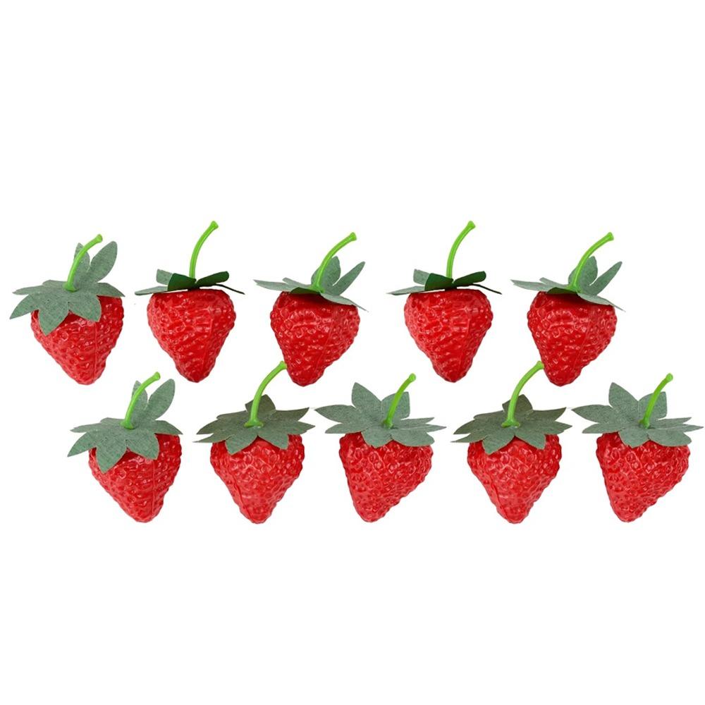 10Pcs Fruit Ornament Artificial Strawberry Realistic Fake Fruits Food Props Model Kitchen Cabinet