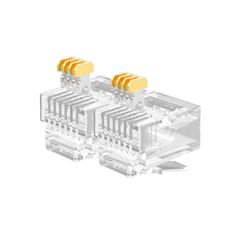 Телефонный разъем JieJing RJ11 4P с золотым покрытием (Упаковка 100 шт.)