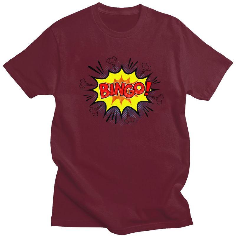Custom Hot Game Bingo T Shirt for Men 100 Cotton Tshirt Leisure Tee Short Sleeves Tshirt Slim Fit Clothing Gift