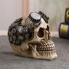Gothic Culture Resin Skull Decor Statue -Steampunk Skull Halloween Decoration Party Decoration Props Home Bar Decoration