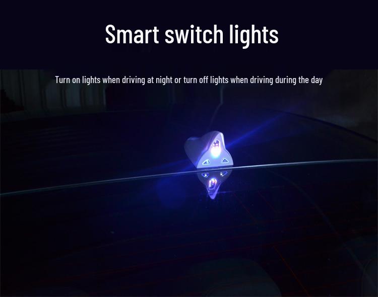 Разноцветный плавник акулы, автомобильная антенна на солнечной батарее, свет на крыше с магнитным хвостовым крылом