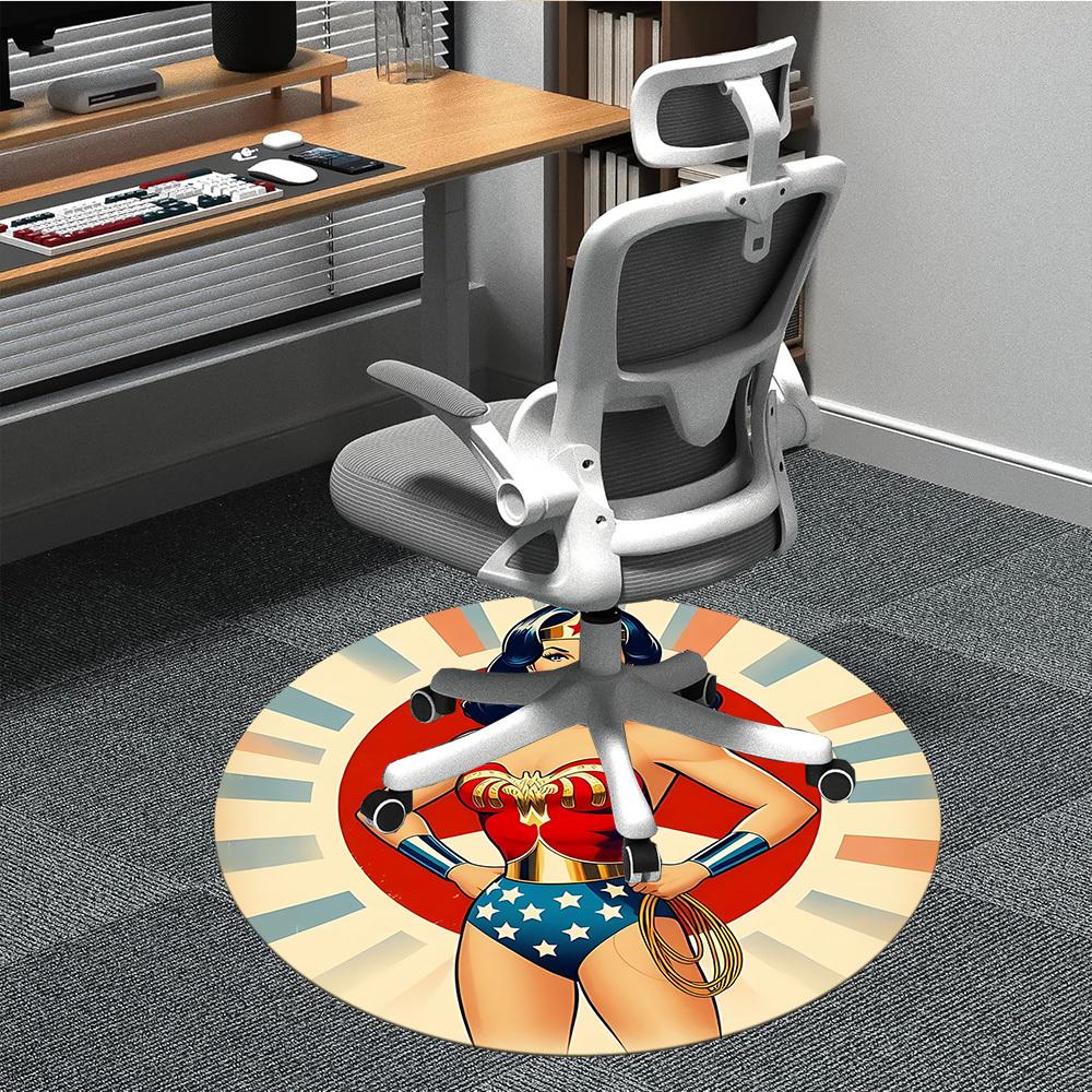 1pc Wonder Woman, Superhero Chair Carpet for Office Non-Slip, Indoor Non-Slip Washable Carpet, Non-Shedding Mat For Office yy251030074