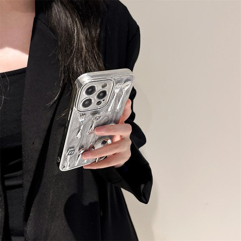 Креативный силиконовый защитный чехол для Apple 15Promax и 13, противоударный и с уникальным дизайном