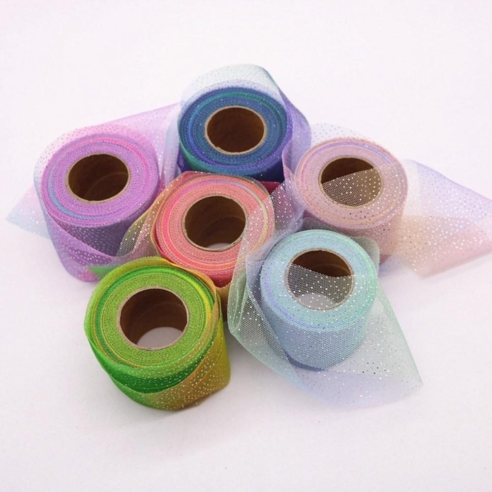 Silver Glitter Dot Headwear Organza Fabric DIY Bow Hair Accessory Gifts Packaging Material