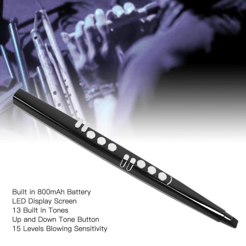 Electric Wind Instrument, 13-note Electric Blowpipe, Electronic Saxophone Blowpipe Rise/fall Button Wind Instrument, 15 Levels of Blow Sensitivity, LE