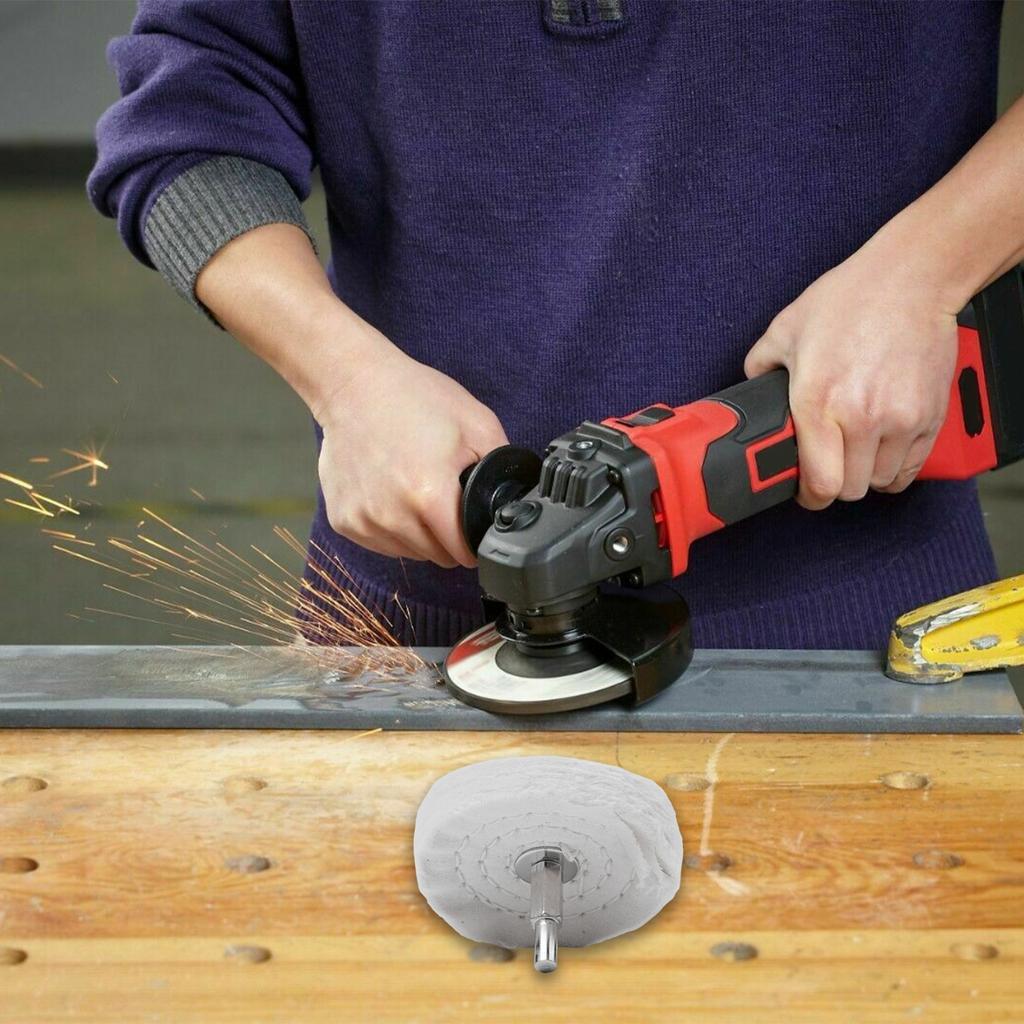 Accessories Polishing Wheels Cotton Cloth White With Connecting Rod 1 Set