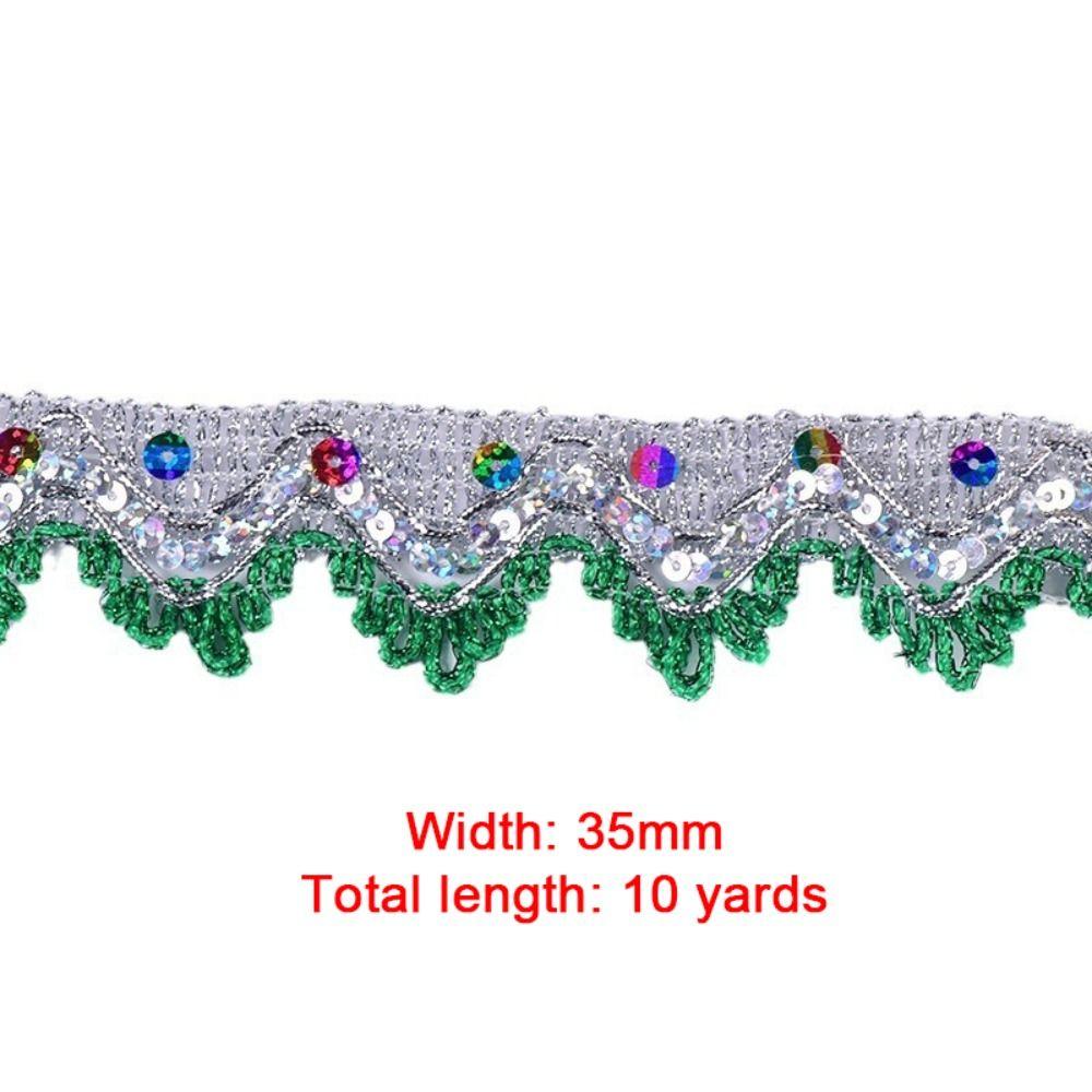 Big Wide Sequin Lace Trim 35mm Width Sewing Braided Lace Fabric Lace Trim For Clothes Accessory