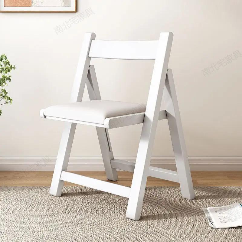 Складной стул из массива дерева - простой складной обеденный стул со спинкой, портативный для кухни, улицы и небольших помещений, мебель.