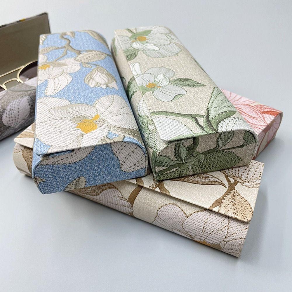 Flower Printed PU Sunglasses Box Magnetic Eyeglasses Case Printing Glasses Case Eyewear Case Glasses Protective