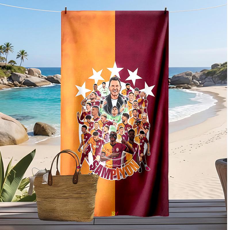 Galatasaray Printed Beach Towel Quick Dry Soft TowelPortable Large Rectangular Beach Blanket for Travel Swimming Pool