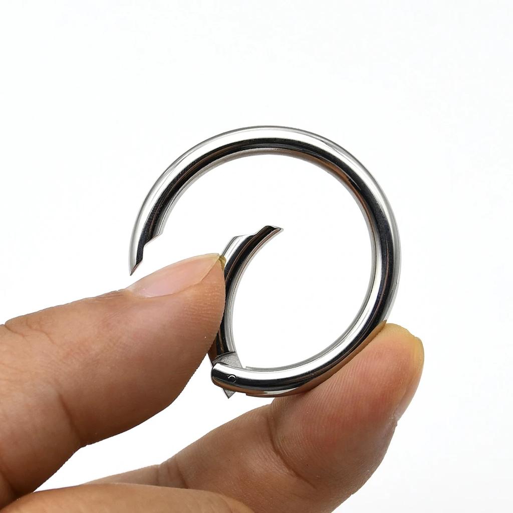 Stainless Steel Spring Gate O Ring Openable Keyring Bag Strap Buckle Trigger Snap Clasp Clip Connector DIY Accessories 12-35mm